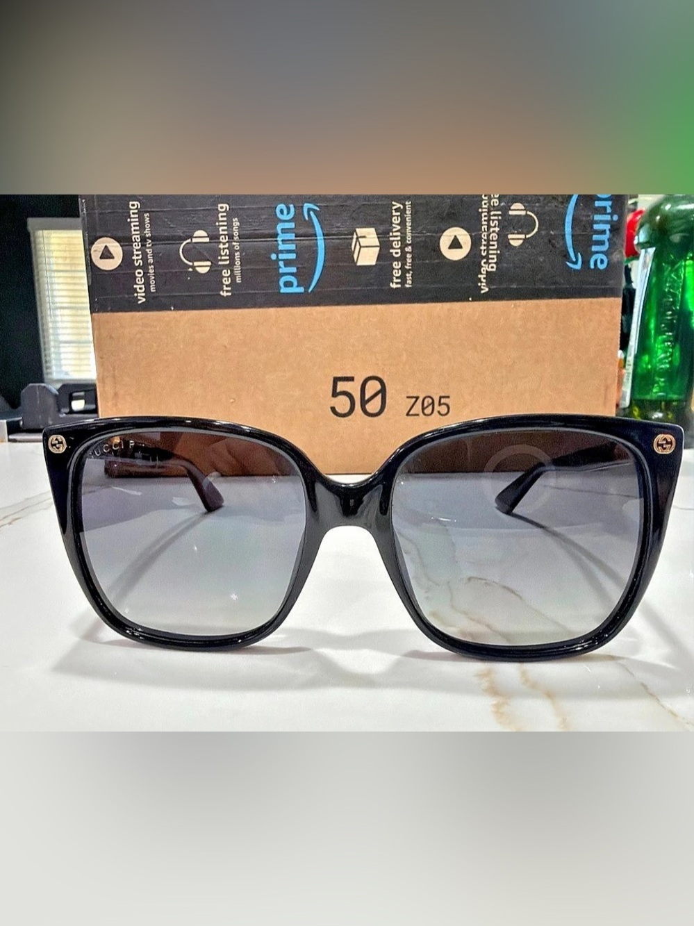 Gucci GG0106S Oversized Square Sunglasses Black